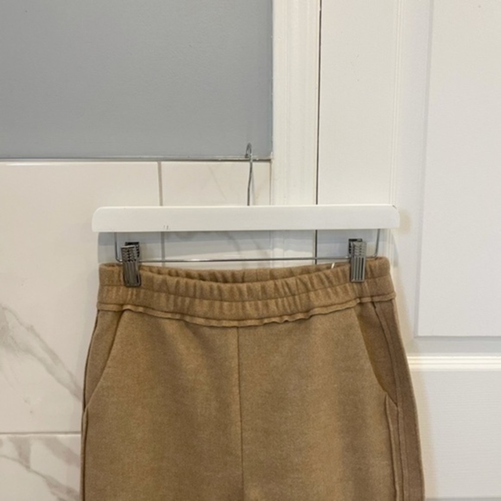 New High Waisted Beige Loose Straight Leg Lounge Pants - Picture 8 of 9